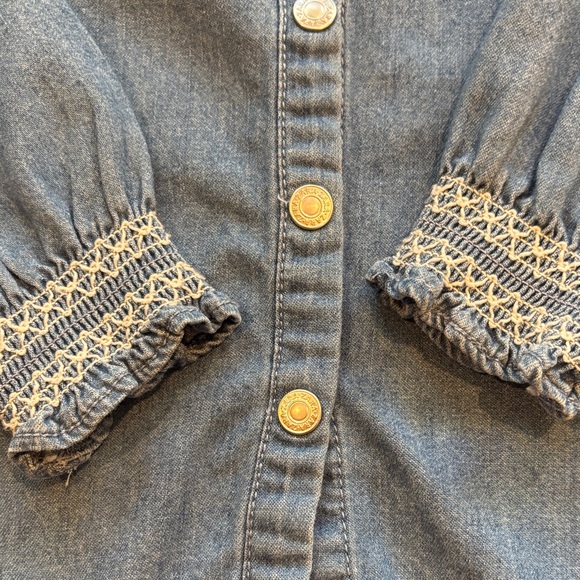 Zara Blue Denim Shirt with Ruffle Details - Picture 3 of 10